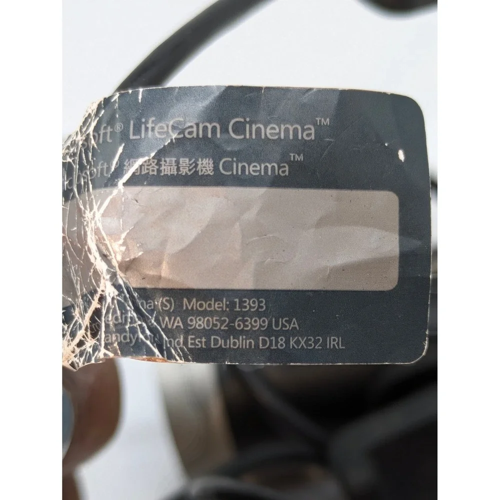 Microsoft LifeCam Cinema HD USB Webcam Model 1393 Autofocus 720p Tested